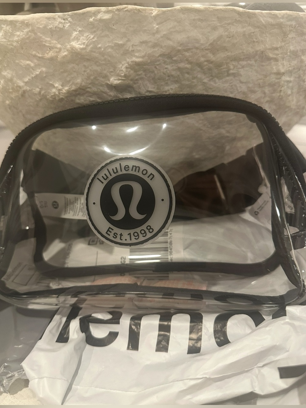 Lululemon clear black plastic belt bag!  New! AUTHENTIC* PRICE is FIRM*